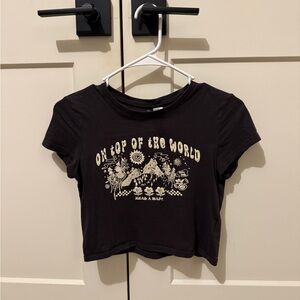 Charcoal Graphic Crop Top